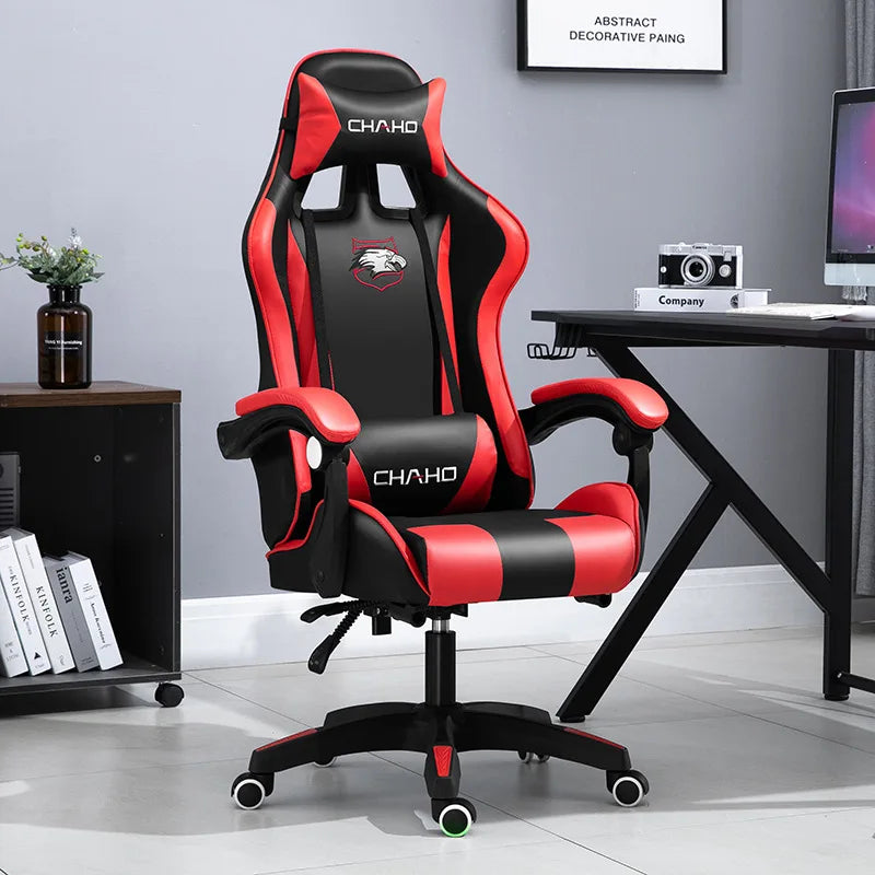 2025 New computer chair Green gaming chair PU leather office swivel chair lift bedroom furniture fashion sillas gamer chair