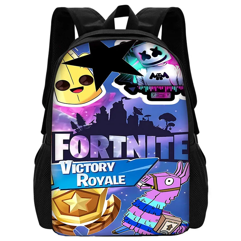 Child School Backpack with Lunch Bags, Pencil Bags, Hot Game Design-F-FortniteS School Bags for Boys Girls Best Gift