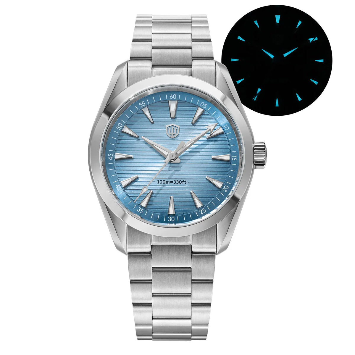 Ρολόι Watchdives WD0006, μηχανισμός VH31 με ομαλή κίνηση του δευτερολέπτου, κυρτό ζαφειρένιο κρύσταλλο, φωταυγές επίστρωμα BGW9, αδιάβροχο έως 10 bar, 38 mm, vintage στυλ