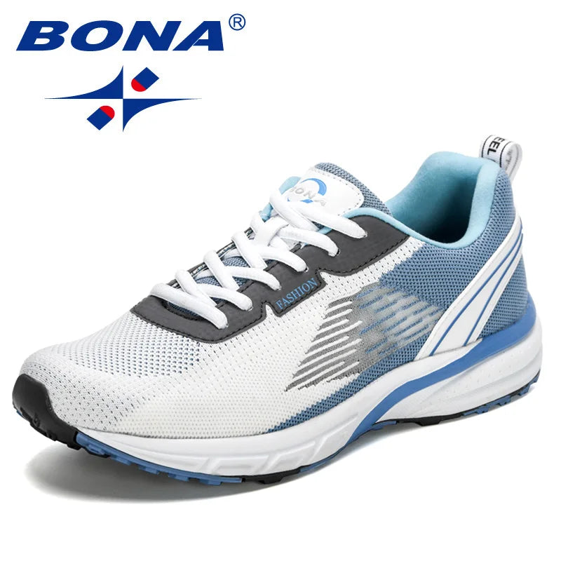 BONA New Popular Style Men's Running Mesh Weaving Upper Sport Shoes Ventilated Jogging Walking Sneakers Lace-Up