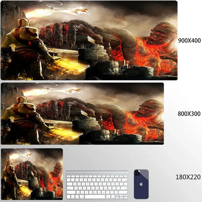 Large Mouse Pad G-God of War Pc Gamer Cabinet Keyboard Computer Game Desk Mat 900x400 Table Rug Gaming Accessories Xxl Mousepad