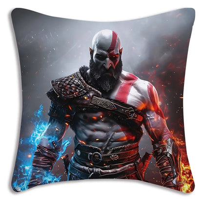 Pillow Covers Cartoon Game G-God of War R-Ragnaroks Sofa Decorative Home Double-sided Printing Short Plush Cute Cushion Cover