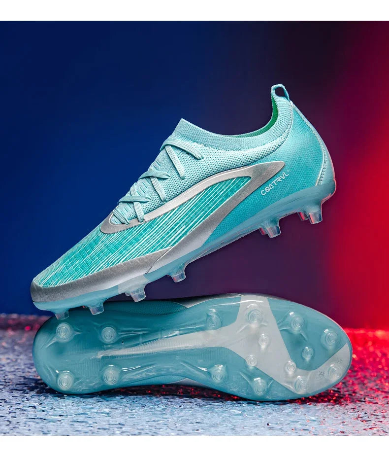 Chuteiras de futebol novas para homem, com pitons para exterior, respiráveis, adulto, antiderrapantes, calçado de futebol desportivo, pitons longos, treino, rapaz, jogo, confortáveis