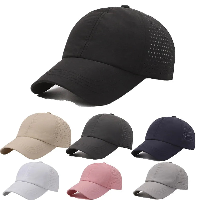 Schnelltrocknende Sonnenkappe für Damen, Outdoor-Freizeit-Sportmütze für Herren, Baseballkappe in Übergröße (60–65 cm), verstellbare Sonnenblende, Schirmmütze