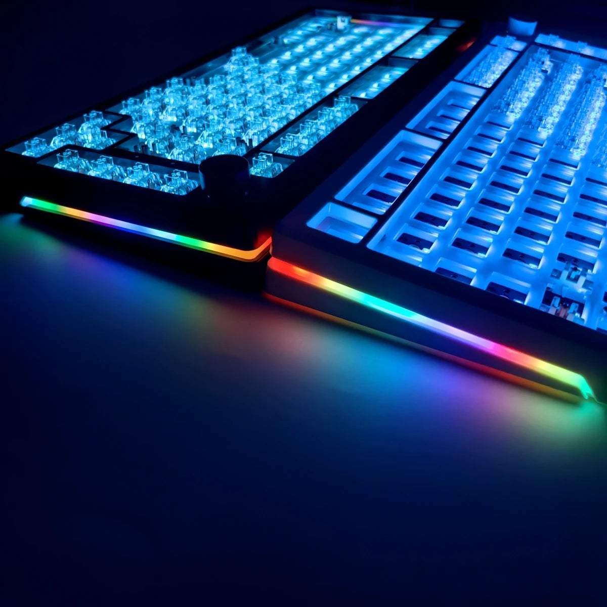 MAIMOOO KX75 75% Keyboard Kit Hotswap Transparent Full RGB Backlit 2.4GHz/Bluetooth Macro Custom DIY Mechanical Keyboard