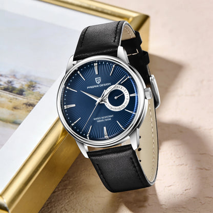 PAGANI DESIGN Men's Casual Quartz Watch Light Luxury All-Match Coated Glass Waterproof Stainless Steel Dial Date Display Watch