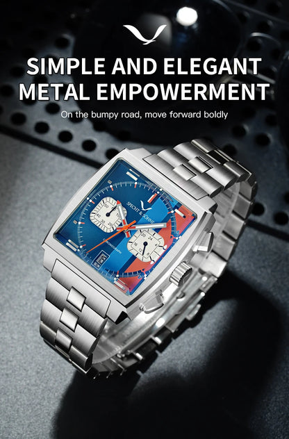 2024 Specht & Sohne New Classic Men's Quartz Watch Blue Color Stainless Steel Japan VK63 Movement Genuine Leather Montre Homme 39MM
