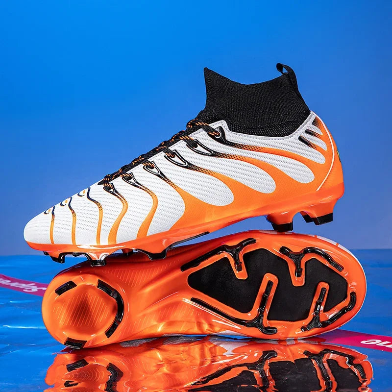 Chaussures de Football pour hommes, chaussures de Sport FG/TF, bottes d'entraînement en plein air pour garçons, antidérapantes, longues pointes, Futsal d'intérieur confortables