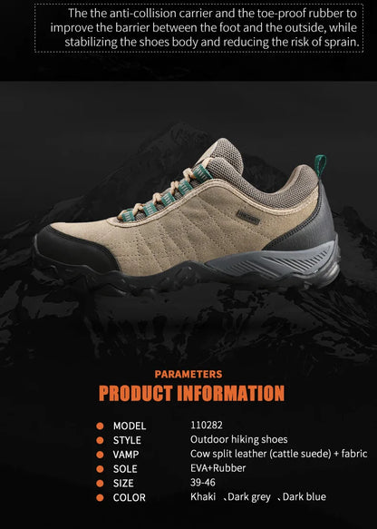 HUMTTO Hiking Shoes Men's Luxury Designer Winter Climbing Trekking Sneakers Leather Outdoor Sports Work Shoes 110282A