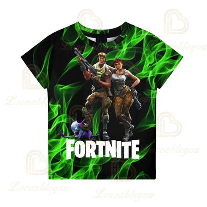 T-shirt Battle Royale Fortnite Victory para Criança, Tops para Raparigas e Rapazes, Roupa Harajuku, T-shirts Infantis 3D, 2025, NOVO DESIGN