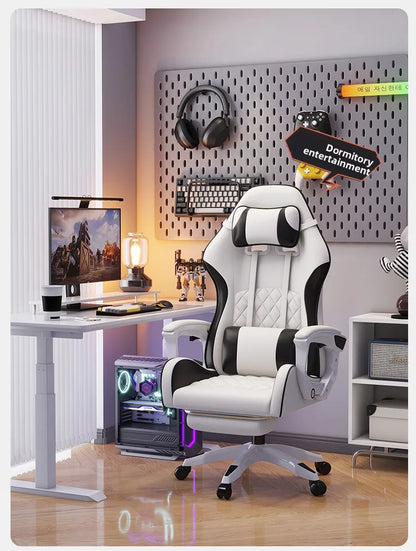 Sedia e-sport da uomo confortevole per sessioni prolungate, sedia da computer reclinabile per il relax, schienale