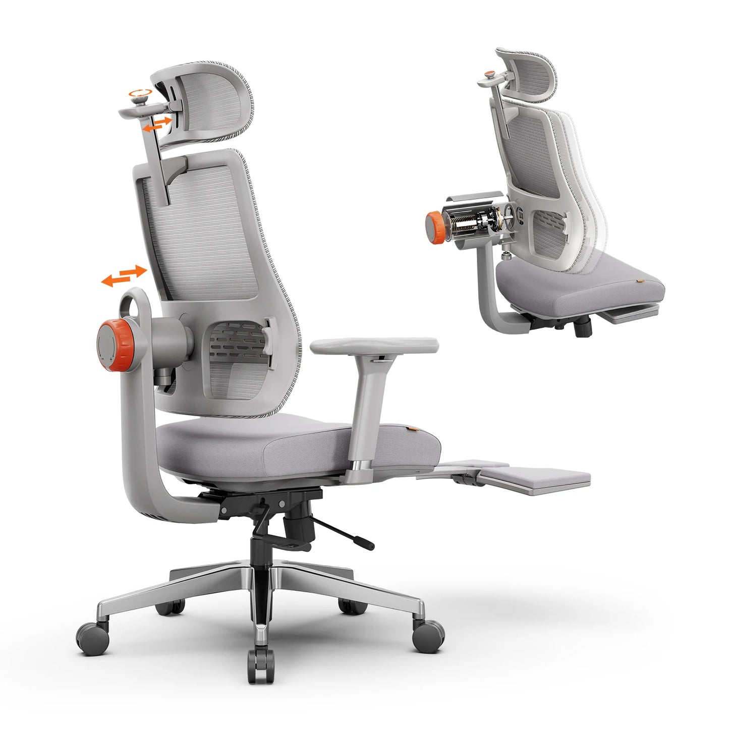 NEWTRAL MAGICH-BPRO Ergonomic Chair with Footrest, Auto-Following Backrest Headrest Office Chair, Adaptive Lower Back Support