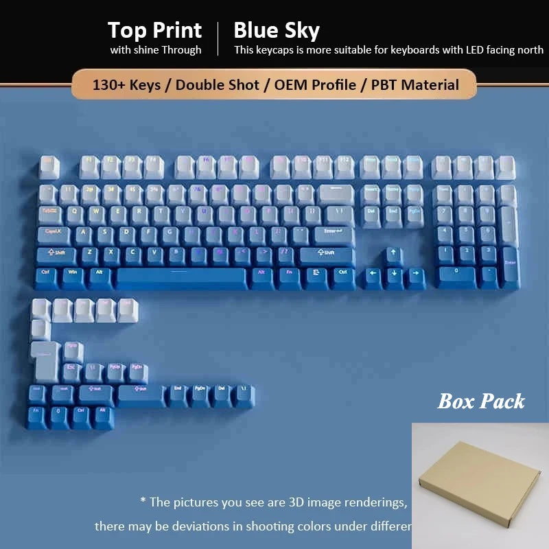 133+ tasti OEM Profile Gradient Keycaps per tastiera meccanica da gaming con switch Cherry MX, PBT retroilluminati RGB, layout ISO, keycap