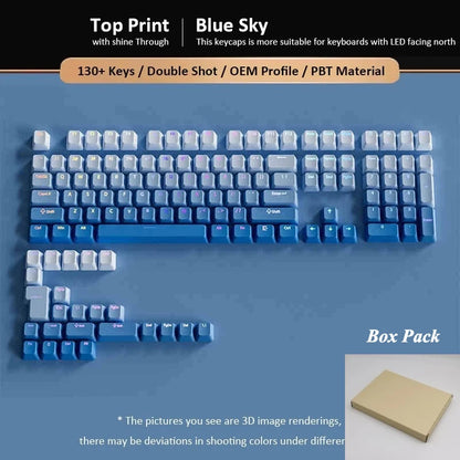 133+ tasti OEM Profile Gradient Keycaps per tastiera meccanica da gaming con switch Cherry MX, PBT retroilluminati RGB, layout ISO, keycap