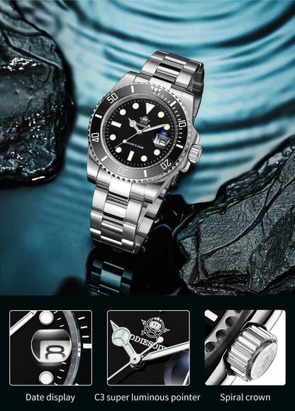 ADDIESDIVE Edelstahl-Uhr für Herren, europäische und amerikanische Business-Freizeit-Quarzuhr, wasserdichte Outdoor-Sportuhr
