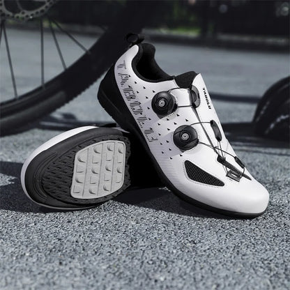 Lock-Free Cycling Shoes, Flat Pedal Shoes for Men, Bike Cleat Sneakers, MTB Bicycle Biking Shoes for Women, Breathable Indoor Boots