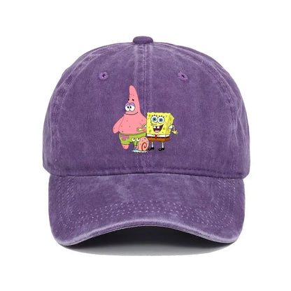 Fashion Cute SpongeBobs Baseball Cap Movie Cartoon Role Adult Men Women Sport Casual Sunshade Adjustable Anime Peaked Mesh Hat