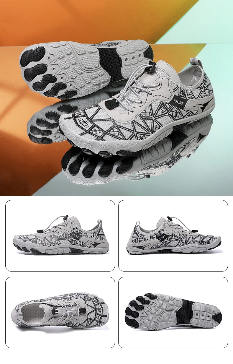 New Barefoot Wading Shoes Men Women Mesh Quick-Drying Beach Shoes Outdoor Non-Slip Swimming Shoes Unisex Water Sports Shoes