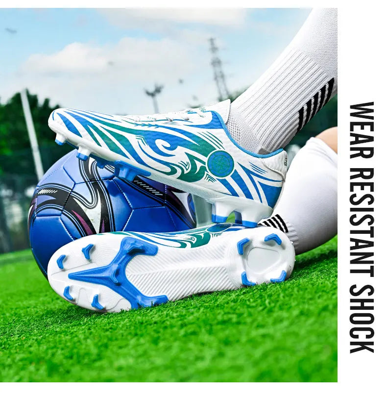Original Soccer Cleats Men Training Shoes Outdoor Non-slip Children's Football Shoes Long Spikes Men's Futsal Shoes Size 32-45