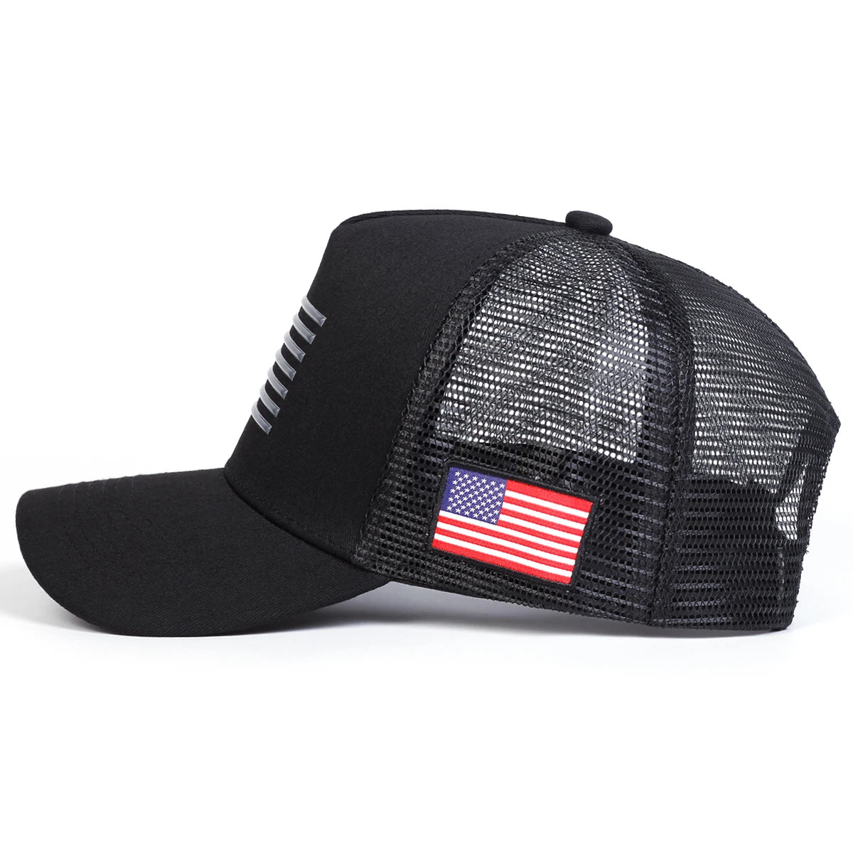 Casquettes de baseball unisexes brodées au drapeau américain, en filet, pour le printemps et l’été, ajustables, décontractées, anti-UV, casquettes de sport