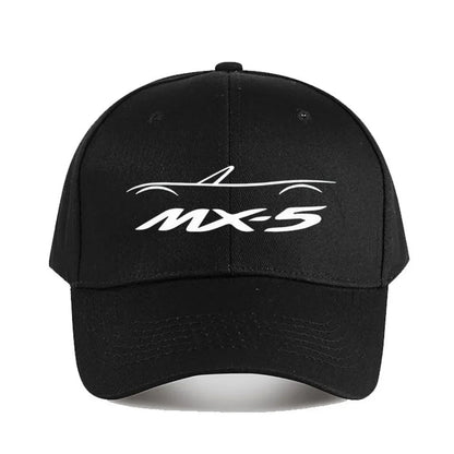 Șapcă de baseball MX5 NA pentru bărbați și femei – Șapcă elegantă din poliester negru cu logo alb, rezistentă, potrivită pentru pescuit în aer liber și ținute casual