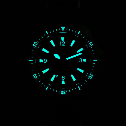 Reloj para hombre Watchdives WD1980 V3 38mm Vintage VH31 Ronda 515 con movimiento de cuarzo, segundero continuo, luminoso y cristal de zafiro