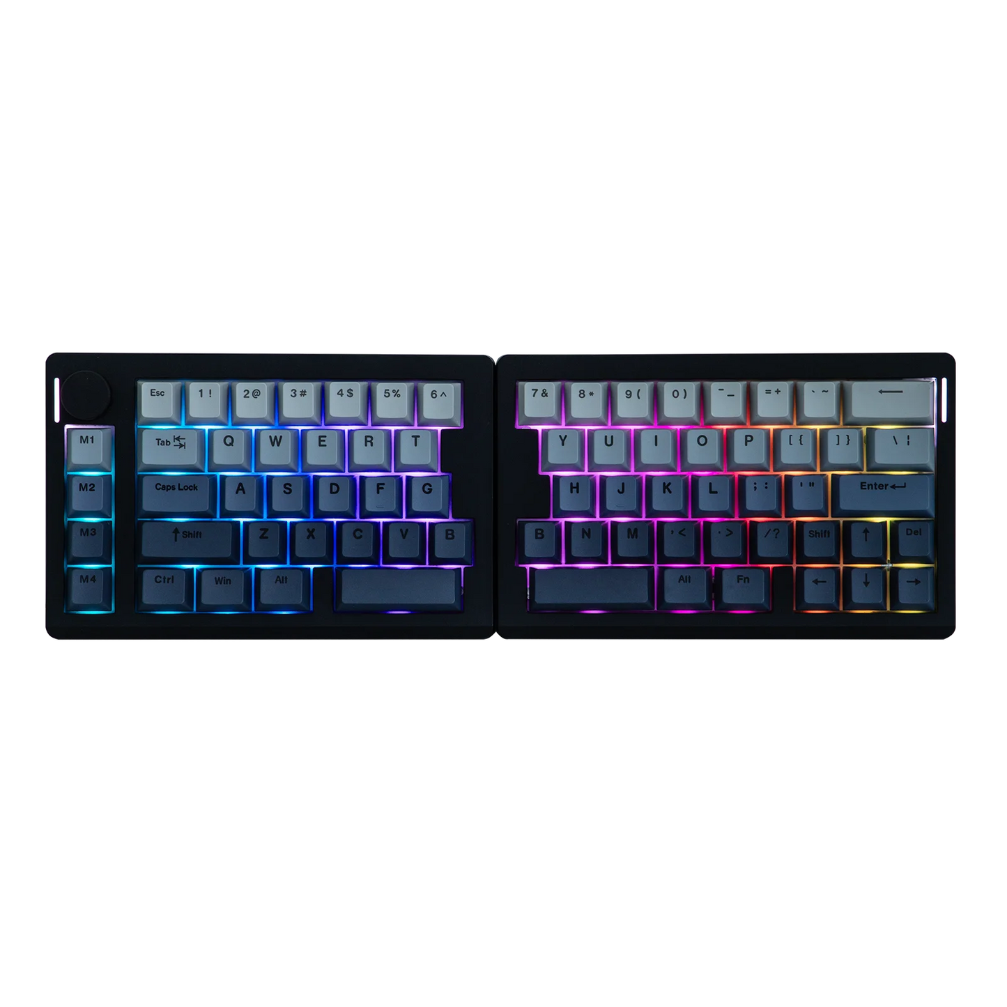 Teclado mecánico inalámbrico EPOMAKER Split70 QMK/VIA 70% con diseño dividido, conexión cableada/BT/2.4Ghz y perilla programable, modificador Mac