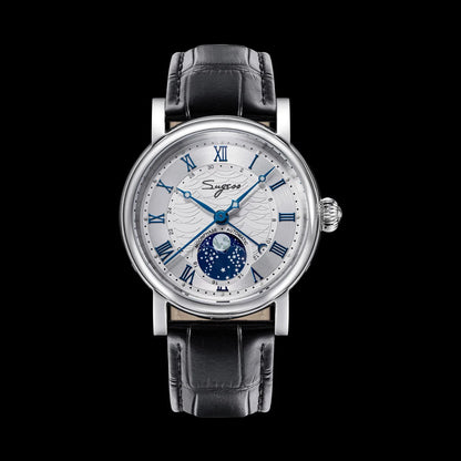 Sugess Moonphase Automatic Mechanical Men's Watch Wristwatches Original Movement ST2108 Waterproof Clock Sapphire Special Date