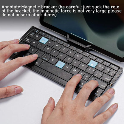 Teclado plegable Jomaa Bluetooth recargable para portátil, iPad y teléfono, mini teclado plegable portátil