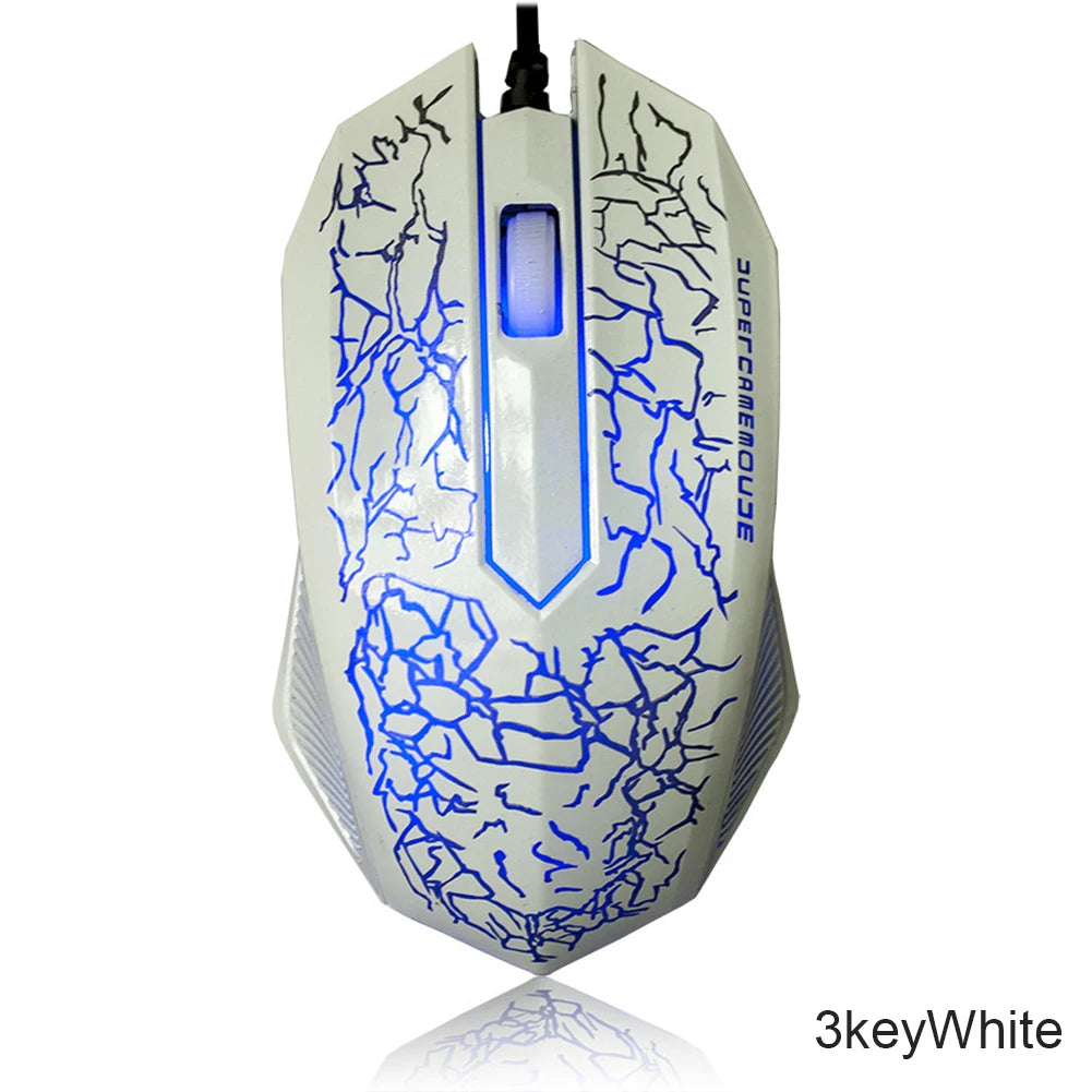 Rato gaming com fios USB 2400 DPI, rato profissional para gamer com retroiluminação LED, rato ergonómico para computador, PC, portátil e MacBook