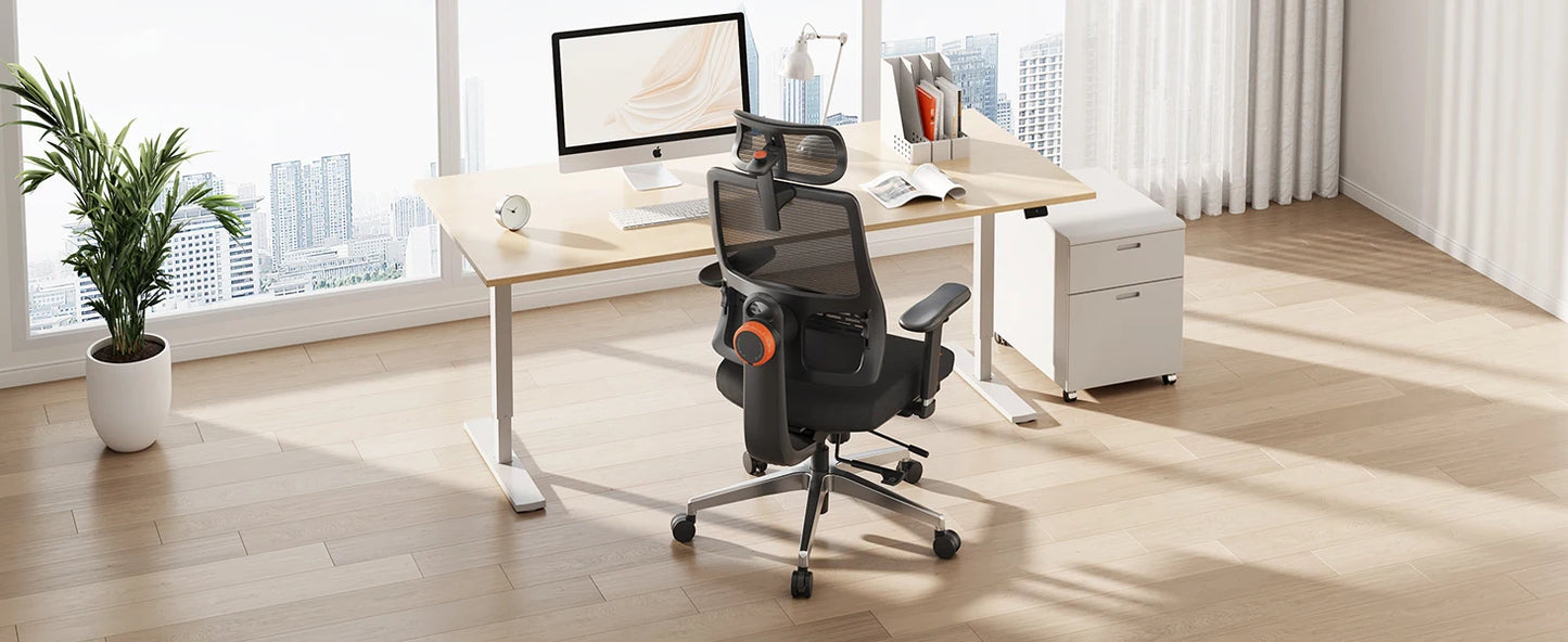NEWTRAL MAGICH-BPRO Ergonomic Chair with Footrest, Auto-Following Backrest Headrest Office Chair, Adaptive Lower Back Support