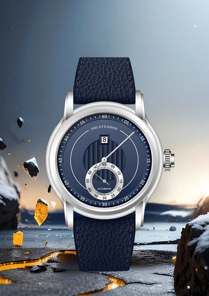 Novidade 2026 Relógio de Luxo Specht & Söhne Jump Hour Automático Mecânico para Homem, Cristal de Safira, Relógio de Pulso em Aço Inoxidável