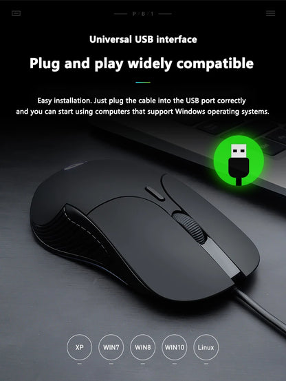 INPHIC B1 USB Wired Mouse Silent Office Gaming Mouse for PC and Laptops