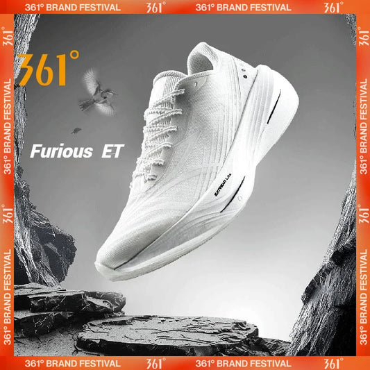 Sapatilhas de corrida masculinas 361 Degrees Furious ET com placa de carbono para maratona, reativas, respiráveis e amortecidas 672512216F