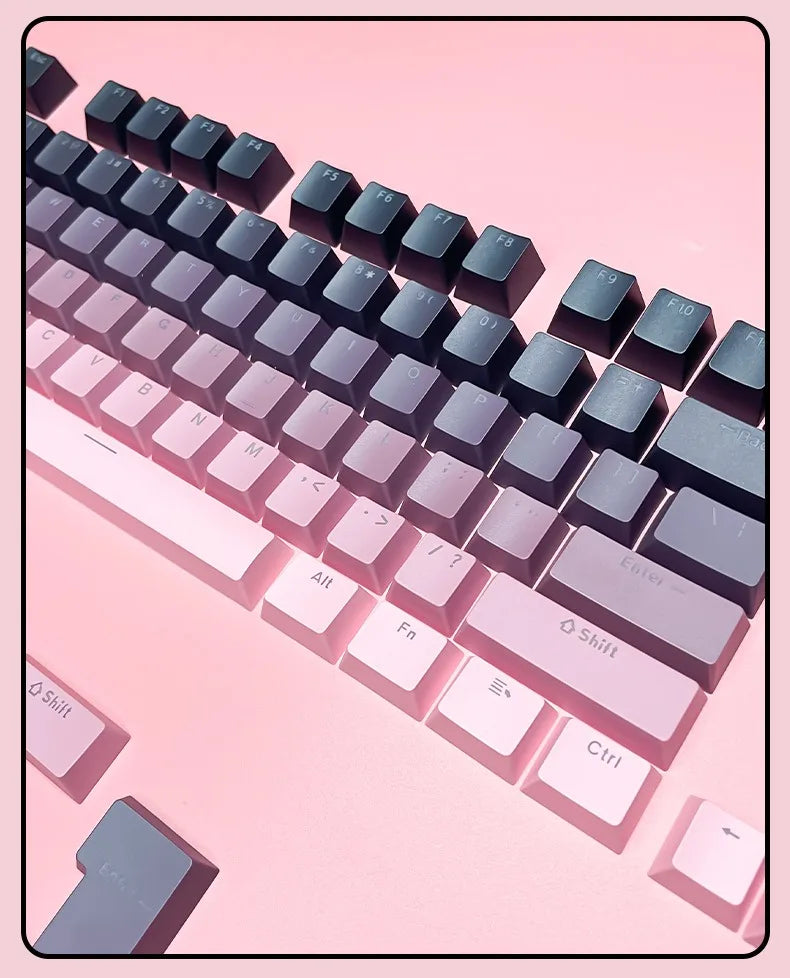 Keycap RGB gamer retroilluminati a gradiente per tastiera meccanica con switch MX, profilo OEM, PBT bianco e blu, layout ISO, tasti fai da te