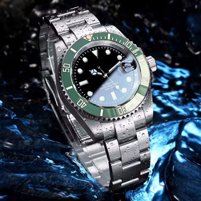 Orologio da uomo automatico 200m impermeabile Miyota8215, orologio subacqueo 40mm con movimento meccanico, luminoso, cinturino Jubilee e fibbia Glide Lock