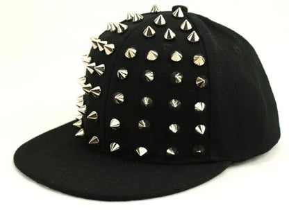 BASEBALL CAPS FOR BOTH Men Women Boys Girls Punk Studded Baseball Hip-Hop Hat Adjustable Snapback Spike Rivet Stud Cap