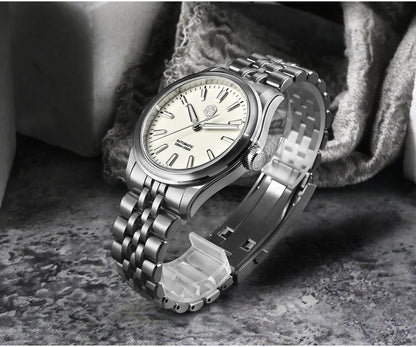 San Martin 39mm Miyota 90S5 Enamel Dial GADA Wristwatch Automatic Mechanical Sapphire BGW-X1 10Bar 5-Link Bracelet  SN0144CG-7