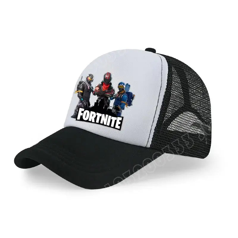 Fortnite Baseball Cap Cartoon Game Printed Hat Kids Summer Breathable Mesh Hat Adjustable Peaked Cap Children’s Birthday Gift