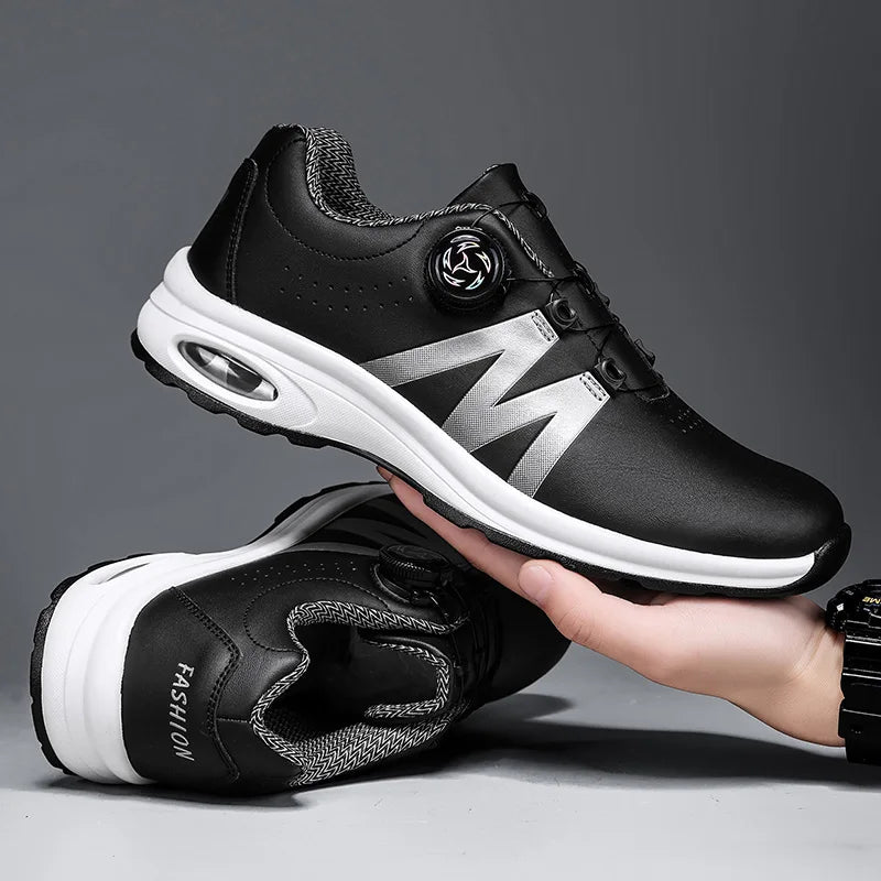 Zapatillas de golf para hombre con cámara de aire, deportivas para correr y conducir, transpirables, ligeras, cómodas, atléticas, antideslizantes y giratorias