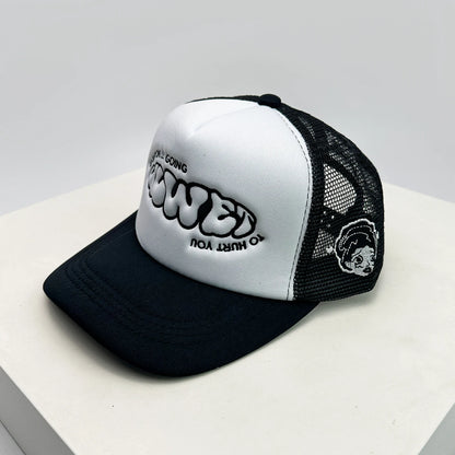 Novos bonés de basebol unissexo com blocos de cor, estampado com letras e bordado, estilo hip-hop, em malha respirável, com pala para proteção solar, bonés trucker urbanos e versáteis