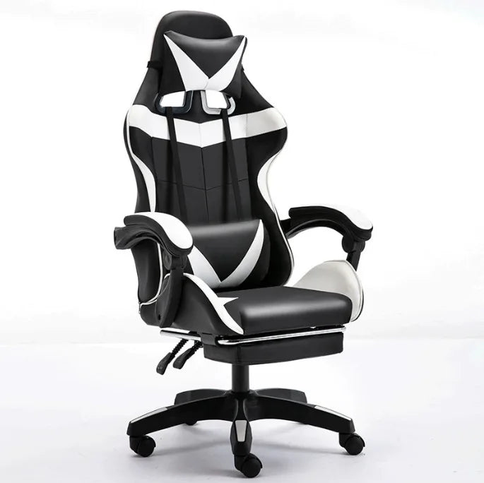 Chaise de jeu ergonomique avec dossier inclinable réglable en hauteur pour bureau, streaming et massage sur PC