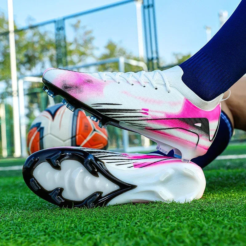 New Men's Football Boots Match Soccer Shoes FG Ultralight Drop Shipping Training Shoes Cleats Outdoor Soccer Non-Slip Long Spikes