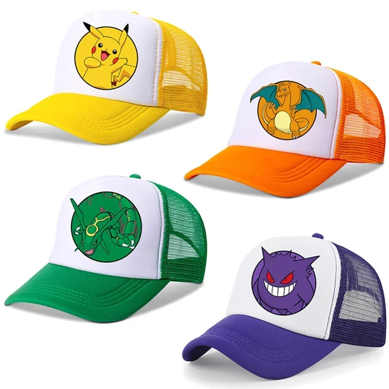 Pokemons Child Baseball Cap Cartoon Pikachu Printed Casual Hats Boys Outdoor Sun Hat Adjustable Peaked Cap Kids Birthday Gifts