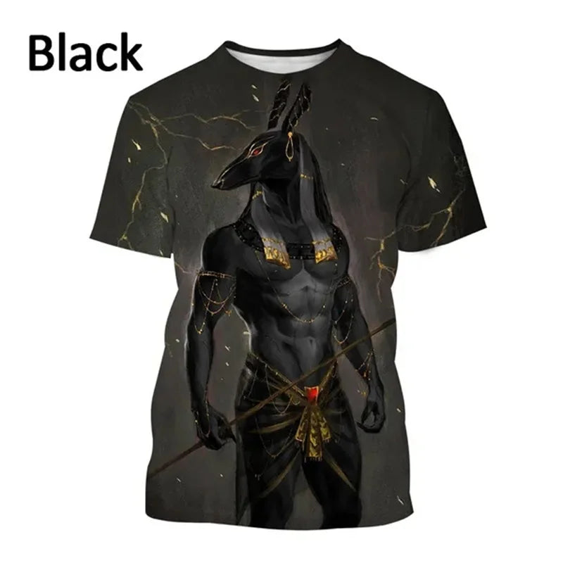 Grim Reaper Anubis T-shirts 3D-trykt oldegyptisk gud T-shirt Egyptens øje Farao Mode Harajuku kortærmet T-shirt