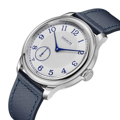 Reloj mecánico manual FARASUTE NEW Machinery para hombre, esfera salmón, ST17, segundero pequeño, estilo vintage, brazalete Bonklip