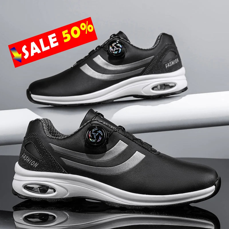 Zapatillas de golf para hombre con cámara de aire, deportivas para correr y conducir, transpirables, ligeras, cómodas, atléticas, antideslizantes y giratorias