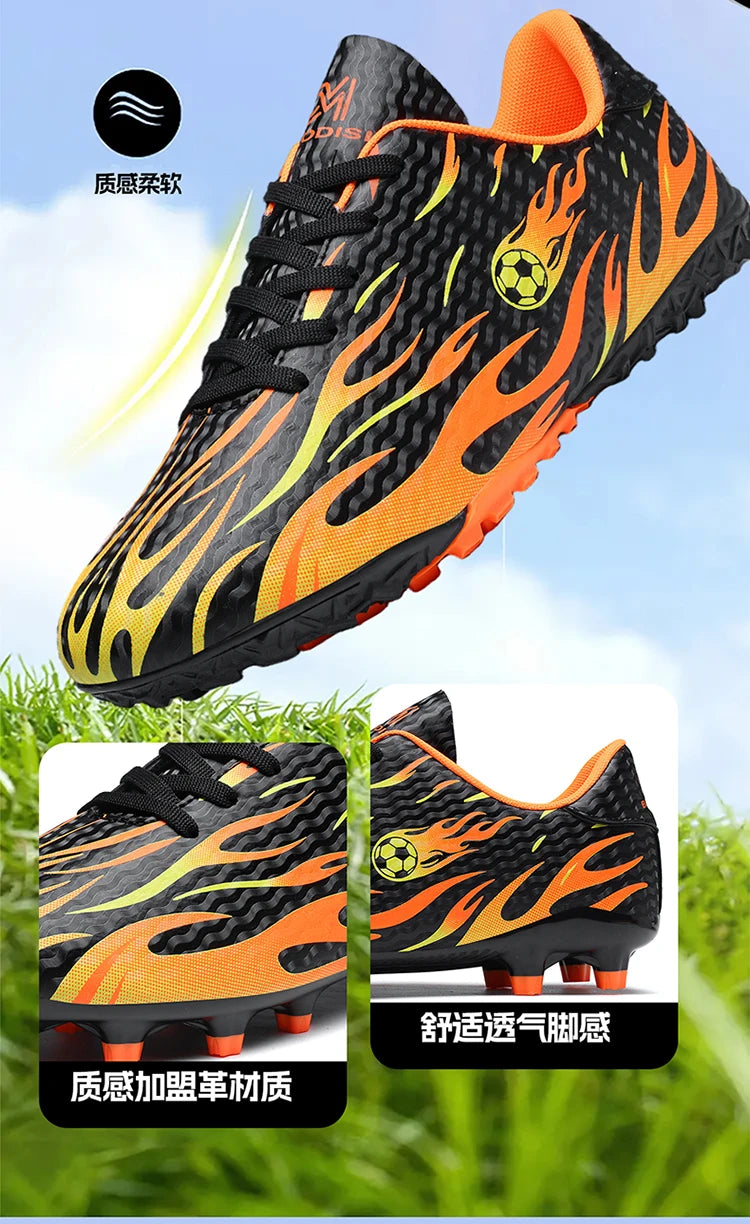 Men Professional Football Boots Cleats Boys Soccer Shoes Ankle Support Cleats Youth Outdoor Match Training Sneakers Non-slip.