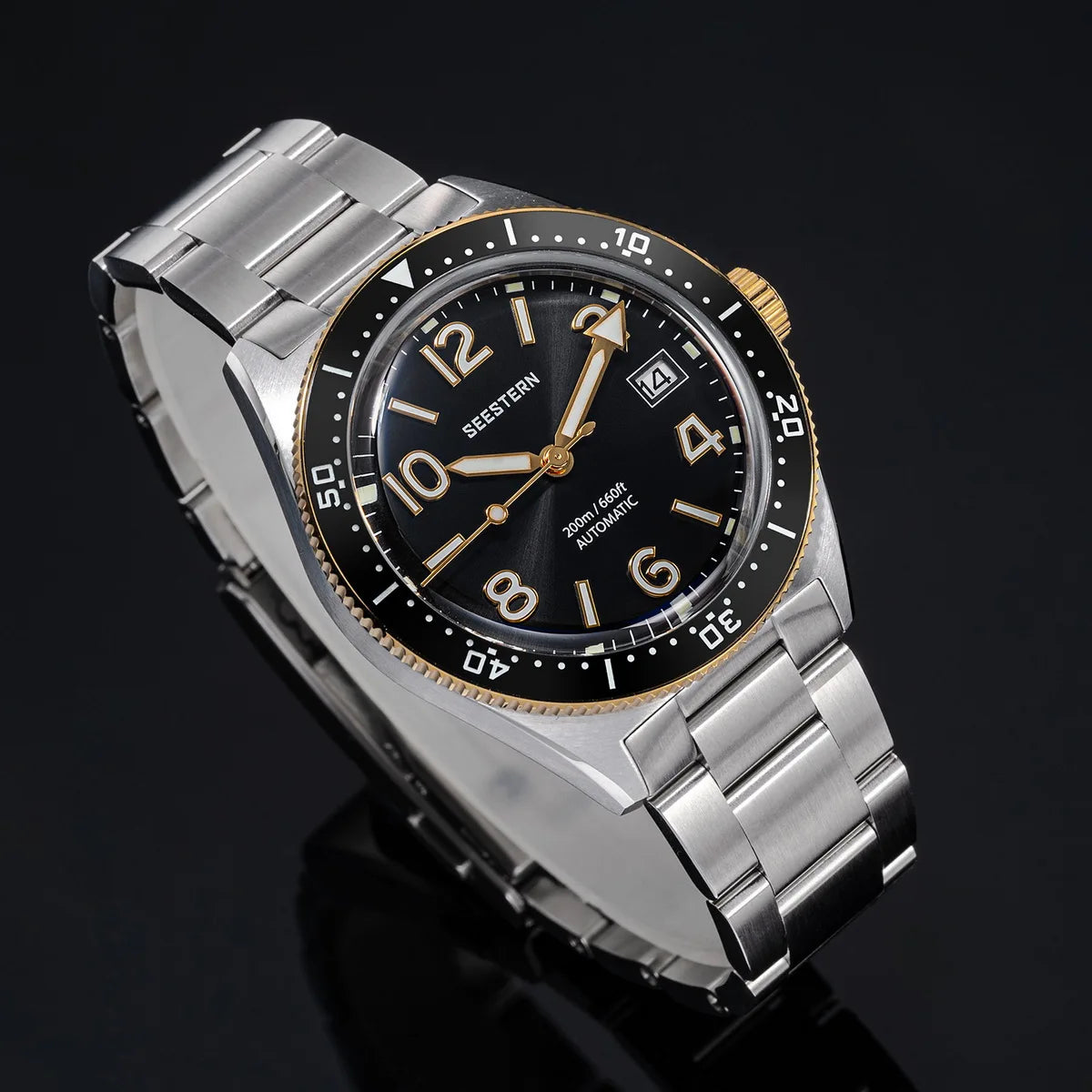 Sugess Diveing Watch of Men Automatic Mechanical Wristwatches 20ATM Waterproof Sapphire NH35A Movement BGW9 Luminous New S434-2