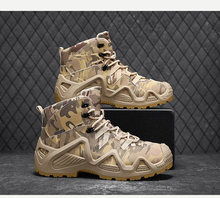 Anti Slip and Wear-resistant Hiking Shoes Comfortable Desert Work Boots Autumn Winter Platform and Ankle Boots, Men's Snow Boots